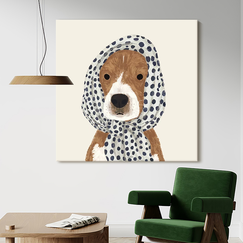 Dog with a Headband French Retro Living Room Abstract Animal Decorative Painting Niche Entrance Hand-Painted Oil Painting Dog with a Headband French Retro Living Room Abstract Animal Decorative Painting Niche Entrance Hand-Painted Oil Painting