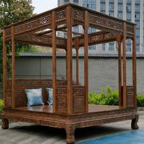 Antique furniture solid wood double bed Qiangong step bed step bed old-fashioned frame bed Chinese Indonesian rosewood bed