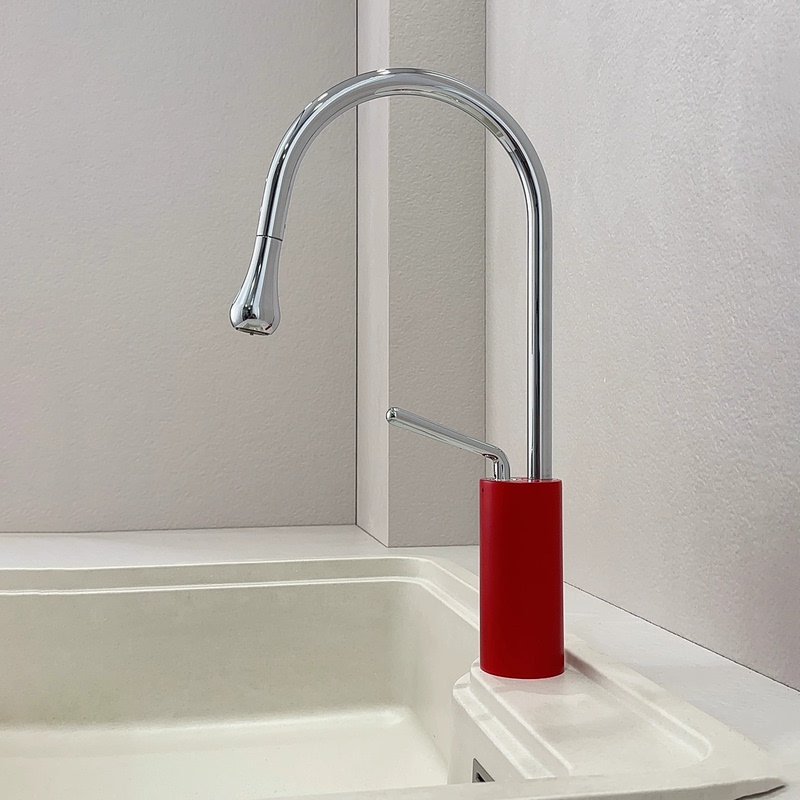 Minimalist Aesthetic Pull-Out Rotating Water Drop Faucet for Bathroom Countertop Washbasin, Hot and Cold Swan Island Faucet