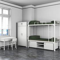 Yixing standard bunk table and chairs thickened steel single-layer bed bunk bed dormitory housekeeping cabinet with lock iron