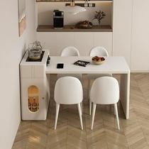 Island table dining table integrated retractable mini island table economical cream style small apartment household slate dining table