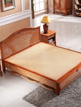 Real rattan bed rattan wood king bed 1 5 meters rattan single double bed 1 meter 8 rattan Chinese style large 1 8 meter rattan bed