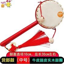 Wave drum China Feng Baby old wooden toys and early teaching drums can bite baby music
