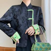 Spring New Retro Tang Suit Top Stand Collar Tassel Button Suit Womens High-end New Chinese Style Jacket