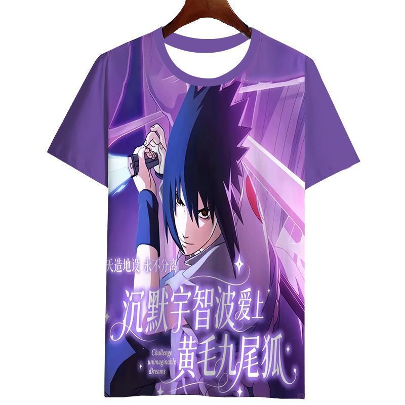 Naruto Sasuke Abstract Quirky Short-Sleeve Anime Youth 3D Fourth Hokage Minato Namikaze T-Shirt
