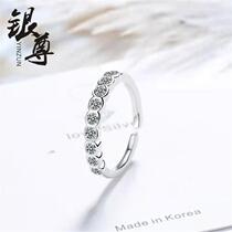 Yinzun s925 ring for women fashionable single row diamond ring temperament small diamond open index finger ring