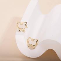 Douyin Xiaohongshu Hollow Tiger Head Earrings Festive Little Tiger Ear Bone Nails National Trend Zodiac Zodiac Year Earrings Jewelry