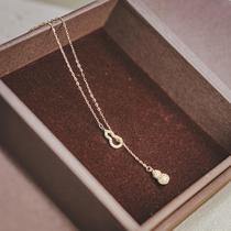 S925 silver new Chinese style happy and blessed double full Kirin Charlotte small gourd necklace light luxury temperament pendant clavicle chain