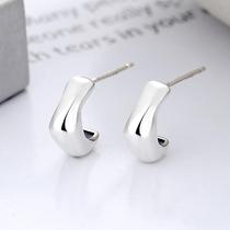 Yunchaoxuan S925 sterling silver European and American personality neutral minimalist style geometric shape trend versatile simple earrings for men and women