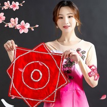 Handkerchief flower square dance yangko dance handkerchief thickened adult handkerchief childrens hemp yarn octagonal scarf two-person handkerchief