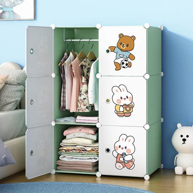 Children's wardrobe cartoon children simple economical boy girl assemble storage storage cabinet baby baby wardrobe