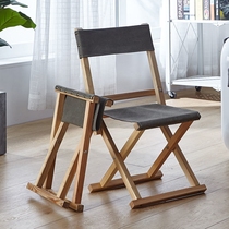 Mazar stool sturdy solid wood folding portable small household adult chair outdoor leisure fishing chair shoe changing square stool