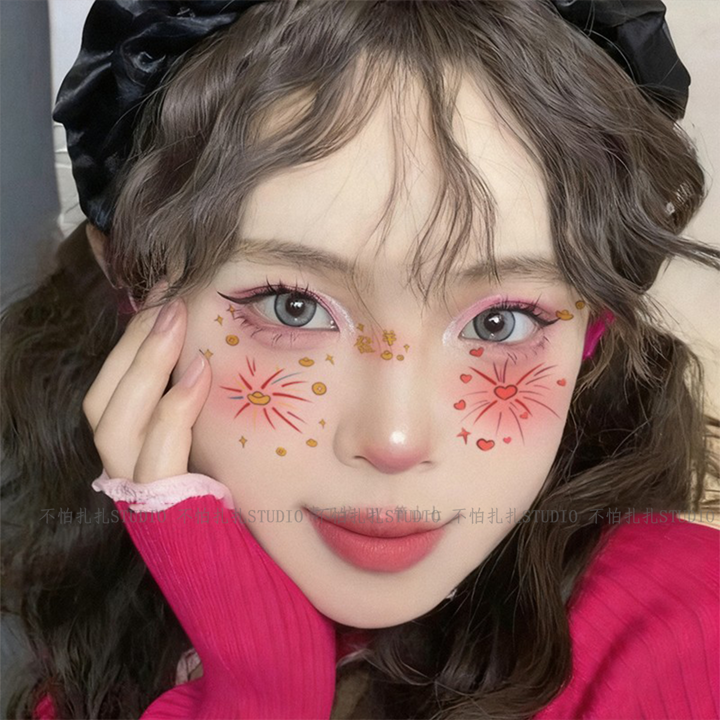 圣诞节拍的cos照片不出片？试试这款烟花腮红贴纸_cos服装_淘宝服装网, image size:1440x1440