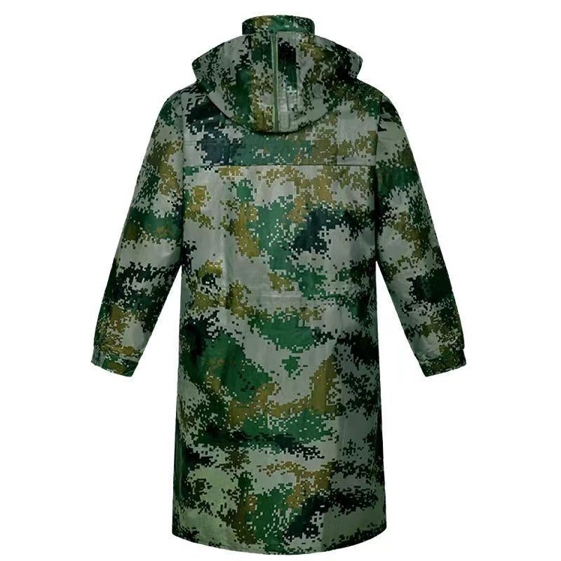 Button-Style Camouflage Long One-Piece Raincoat, Full-Body Camouflage Outdoor Hiking Men's Fishing Raincoat with Integrated Pants Button-Style Camouflage Long One-Piece Raincoat, Full-Body Camouflage Outdoor Hiking Men's Fishing Raincoat with Integrated Pants