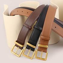 2023 new top-layer cowhide leather belt for women high-end versatile wide belt decorative jeans belt factory ready stock