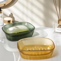 Household soap box shelf double-layer light luxury wind-draining hole-free wall-mounted bathroom storage soap box soap dish