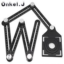 Aluminum alloy six-fold ruler tile opening locator mason laying floor tile glass universal drilling tool