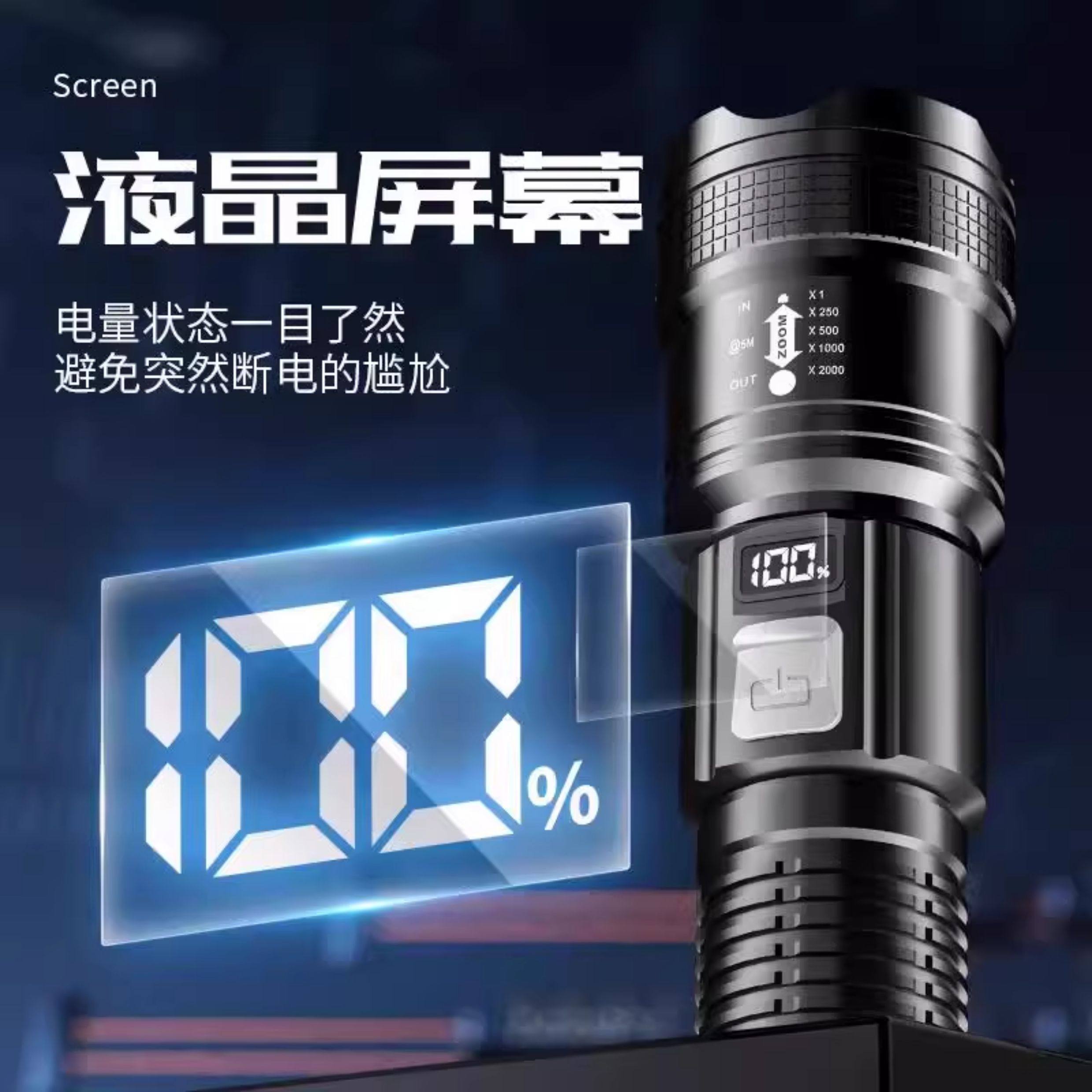 2025 New Model Strong Light Special Forces Flashlight Rechargeable Ultra-Bright Long-Range Portable Zoom Ultra-Long Battery Life Durable for Camping