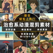 Miyazaki Hayaos anime beautiful emotional scenes landscape mixed cutting material love high-definition short video clips