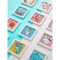 Factory direct sales childrens diamond stickers with photo frames and tool kits handmade diy toys