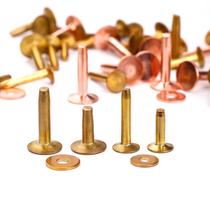 Copper impact nails brass rivets flat head rivets smooth meteorite iron pattern permanent rivets wheel nails handmade leather goods fixation