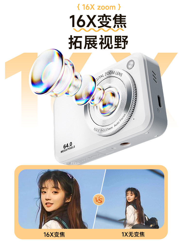 Songdian Hd Digital Compact Camera for Students, Campus Dc302 Entry-Level Camera for Girls, Portable Small Camera, Alternative to Ccd