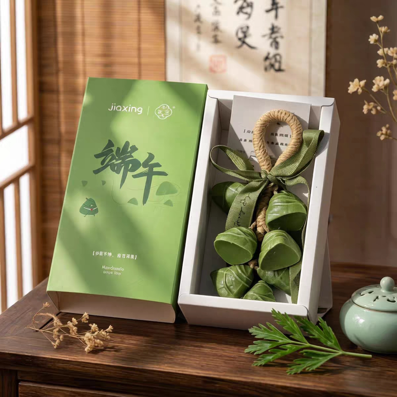 Creative Dragon Boat Festival Rice Dumpling Handmade Soap Gift Box, Practical for Gifting to Elders, Friends, Colleagues, Employee Benefits, Can Be Used as a Hanging Ornament or Souvenir