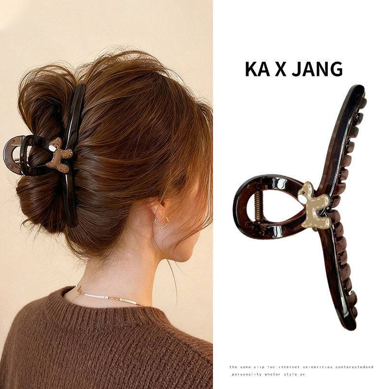 韓国風のかわいいステッチ入り子犬の爪型ヘアクリップ、高級感のある大きなサメ型ヘアクリップ、アップスタイルに最適な絶妙なヘアクリップ。