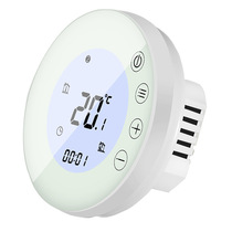 WIFI round touch screen white electric floor heating thermostat 16A smart thermostat Tuya APP