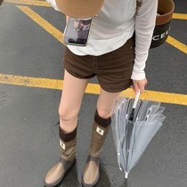 Black and gray Japanese wild bird rain boots 2024 summer new retro long knight boots slim and thin outdoor boots