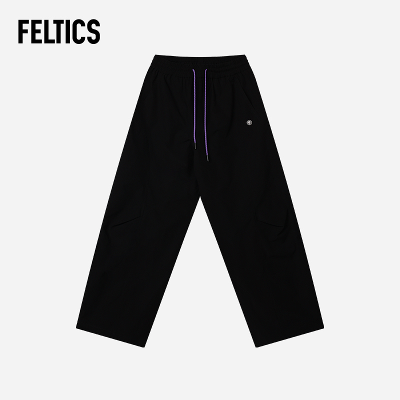 Feltics Casual Pants Women's Casual Pants American-Style Parachute Pants Drawstring Wide-Leg Pants
