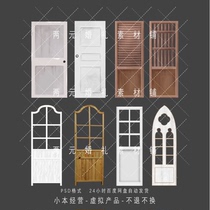 Log color white wooden door wedding props material psd source file wedding design drawing