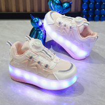 Runaway childrens luminous twist shoes invisible explosive roller skating girls mesh shrinking summer boys students waterproof