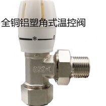 铜温控阀暖气片直阀铝塑角阀小背篓配件6分1寸散热器调温式阀门