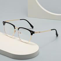 New mens business ultra-light glasses frame anti-blue light plain face small can be equipped with prescription frame flat mirror for women