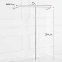Womens clothing wall thickened store clothing store floor-standing thickened stainless steel display rack shelf clothes hanger display rack silver