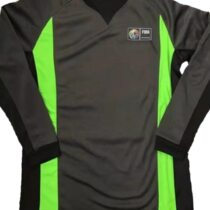 High-end long-sleeved basketball referee uniform top autumn and winter for men and women printed image dark gray green referee pants not included