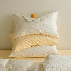 Mercury Home Textiles Ins Cream Style Cotton pure cotton Floral Four-Piece Fitted Sheet Set 1.5m 1.8m Bed Sheets Quilt Cover Student