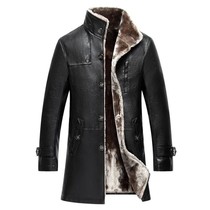 Mens Clothing Genuine Sheep Leather Natural Coat Winter Park