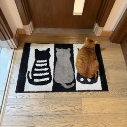 Cute Cat Floor Mat Bathroom Door Water Absorbent Non Slip Bathroom Foot Mat Entrance Door Living Room Bedroom Carpet For Home