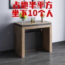 High-end Nordic folding retractable dining table and sideboard all-in-one multi-functional home small apartment invisible furniture against the wall