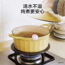 Beiding stew pot small round pot enamel pot household double-ear cast iron pot heat storage heat preservation black enamel easy to clean without leaving