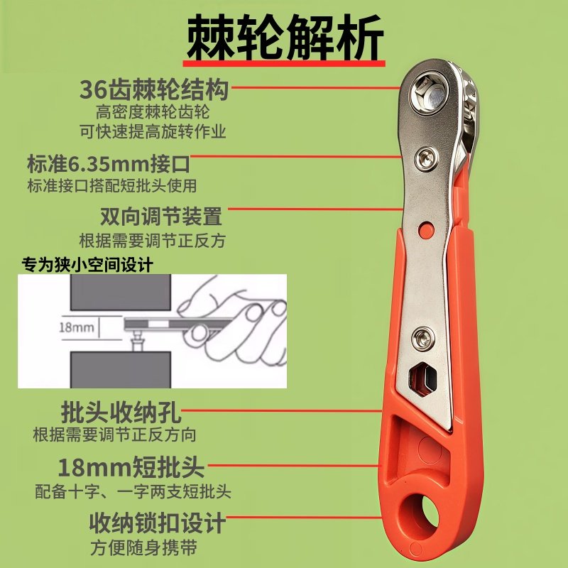 Two-Way Reversible L-Shaped Elbow Corner Fender Screwdriver Tool for Tight Spaces, Ratchet Screwdriver Set 7