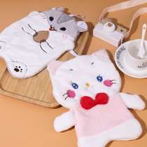 Home bathroom kitchen hand towel hanging coral velvet super absorbent towel childrens cute new year does not shed hair