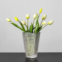 High-end new high-end light luxury style vase decoration living room flower arrangement ins high-end Internet celebrity crystal glass flower arrangement