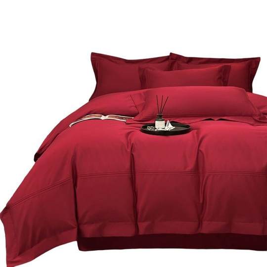 Casual Red Wedding Four-Piece Set of Wedding Bed Sheetss, Pure Cotton Quilt Cover, Accessible Luxury Dowry Bedding, Wedding