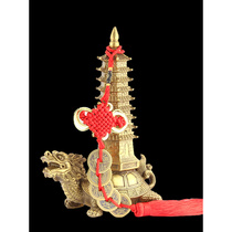 Factory sales 444Z copper dragon turtle Wenchang Tower Chinese style ornaments brass nine-story 9-story desk office decorations