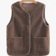 Spring and Autumn Chanel-Style Lamb Wool Vest for Women, Short 2024 New Thin Fleece Vest, Warm Outerwear