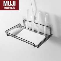 Japan imported MUJ router storage rack TV set-top box wall-mounted wall-mounted storage shelf free of charge