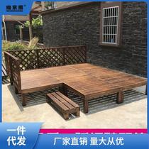 Wood plastic floor outdoor anti-corrosion wood floor balcony courtyard leisure solid wood platform garden tatami step assembly